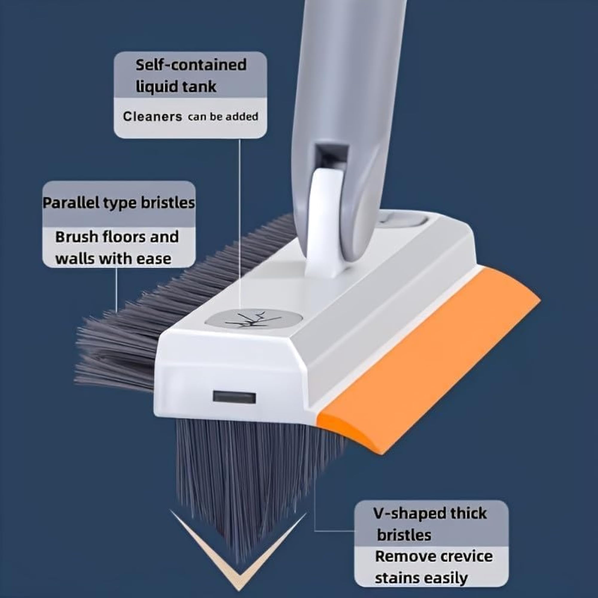 3-in-1 Bathroom Floor Scrub, Wall, Tile & Grout Cleaning Brush